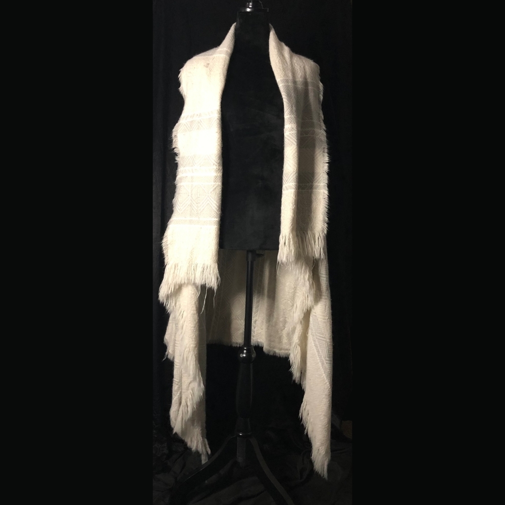 Tan sleeveless waterfall cardigan